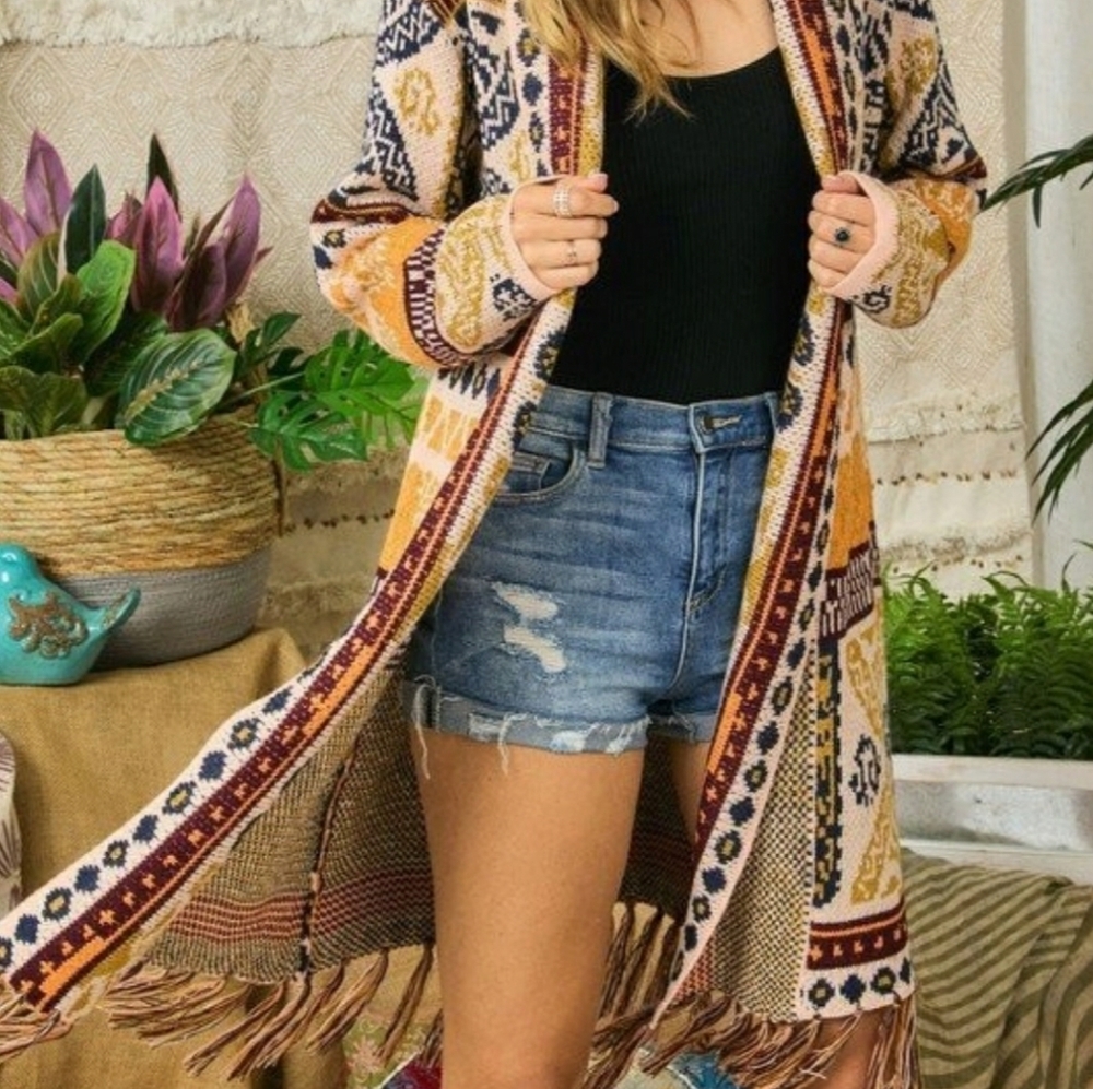 Tribal Pattern Cardigan - Picture 2 of 8